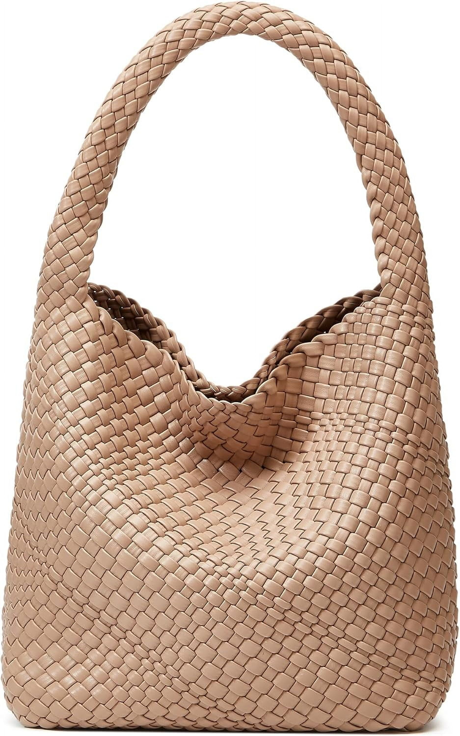 Women's Woven Crossbody Bag With Small Purse | Vegan Leather Shoulder Handbag & Clutch Set