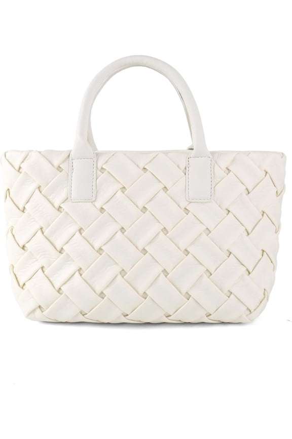 Woven Tote Bag for Women - Fashion Weave Leather Small Purse for Travel, Shopping, and Everyday