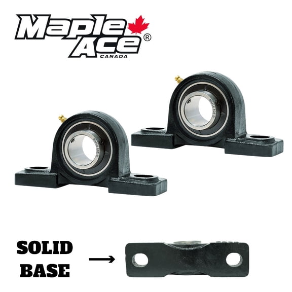 MAPLE ACE UCP201-8 Pillow Block Bearing 1/2" Bore, 2-Bolt, Self-Aligning, Solid Base, Heavy Duty (Qty 2)