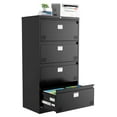 Maqing Metal Lateral Filing Cabinet For Home Office 4 Drawer Lateral File Cabinet With Lock 5683