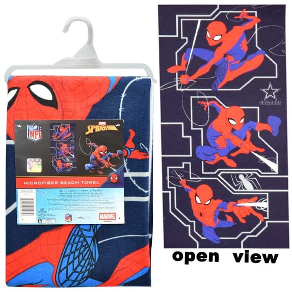 MAR-NFL 30X60 Microfiber Cheerful Towel Spidey Ball - Cowboys, Spiderman