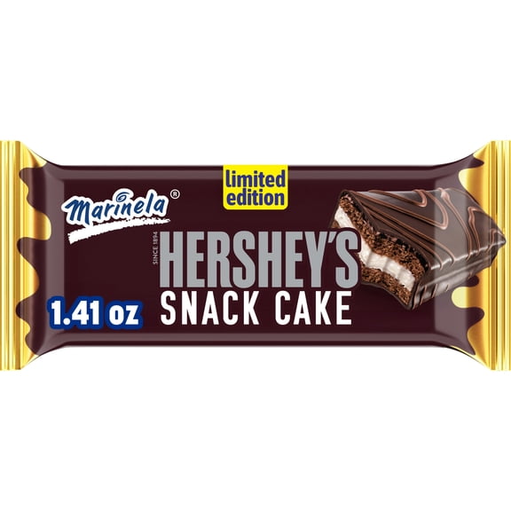 Marinela Hershey's Snack Cake, 1.41 oz, Chocolate and Cream Hershey's Chocolate Cake, Bag