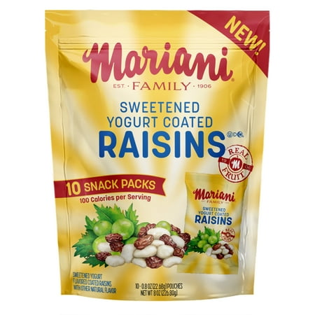 Mariani Sweetened Vanilla Yogurt Raisins – Dried Fruit Snack Packs