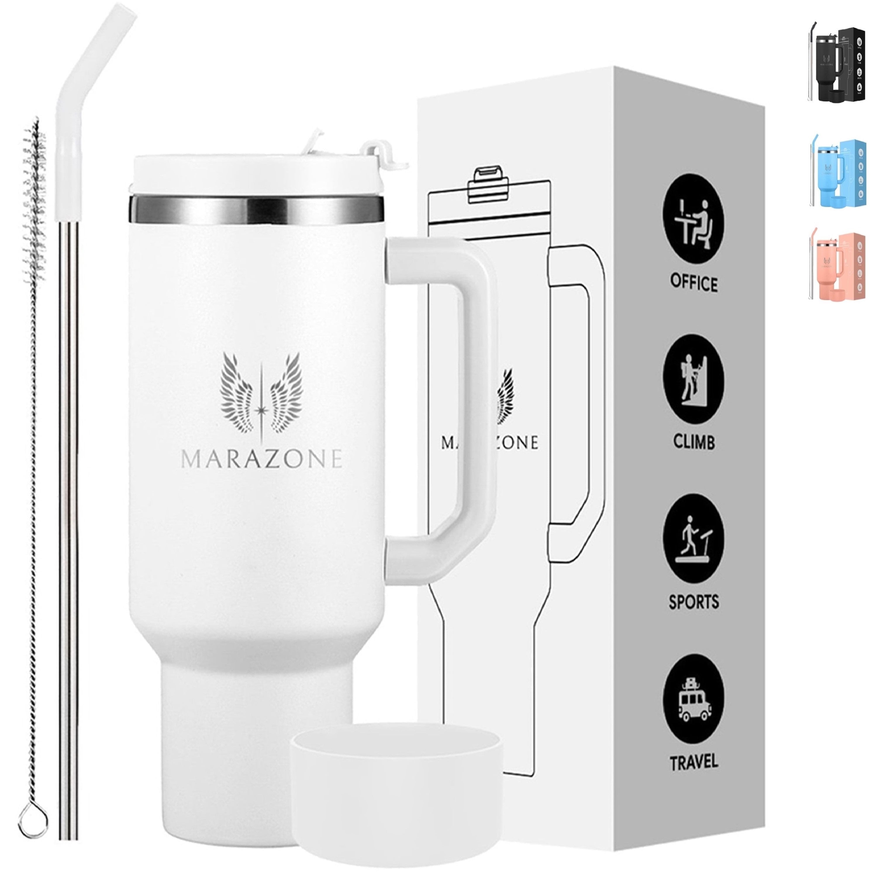 Maxtone Tartan Crest 40 oz Insulated Tumbler with Handle