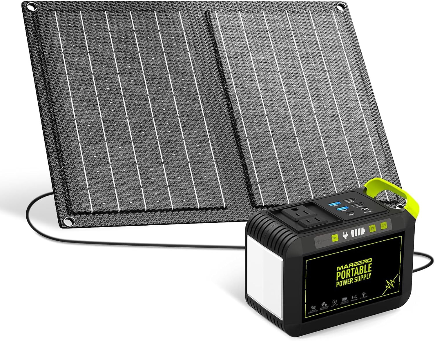 MARBERO 88.8Wh Solar Powered Generator with 21W Solar Panel AC 120W ...