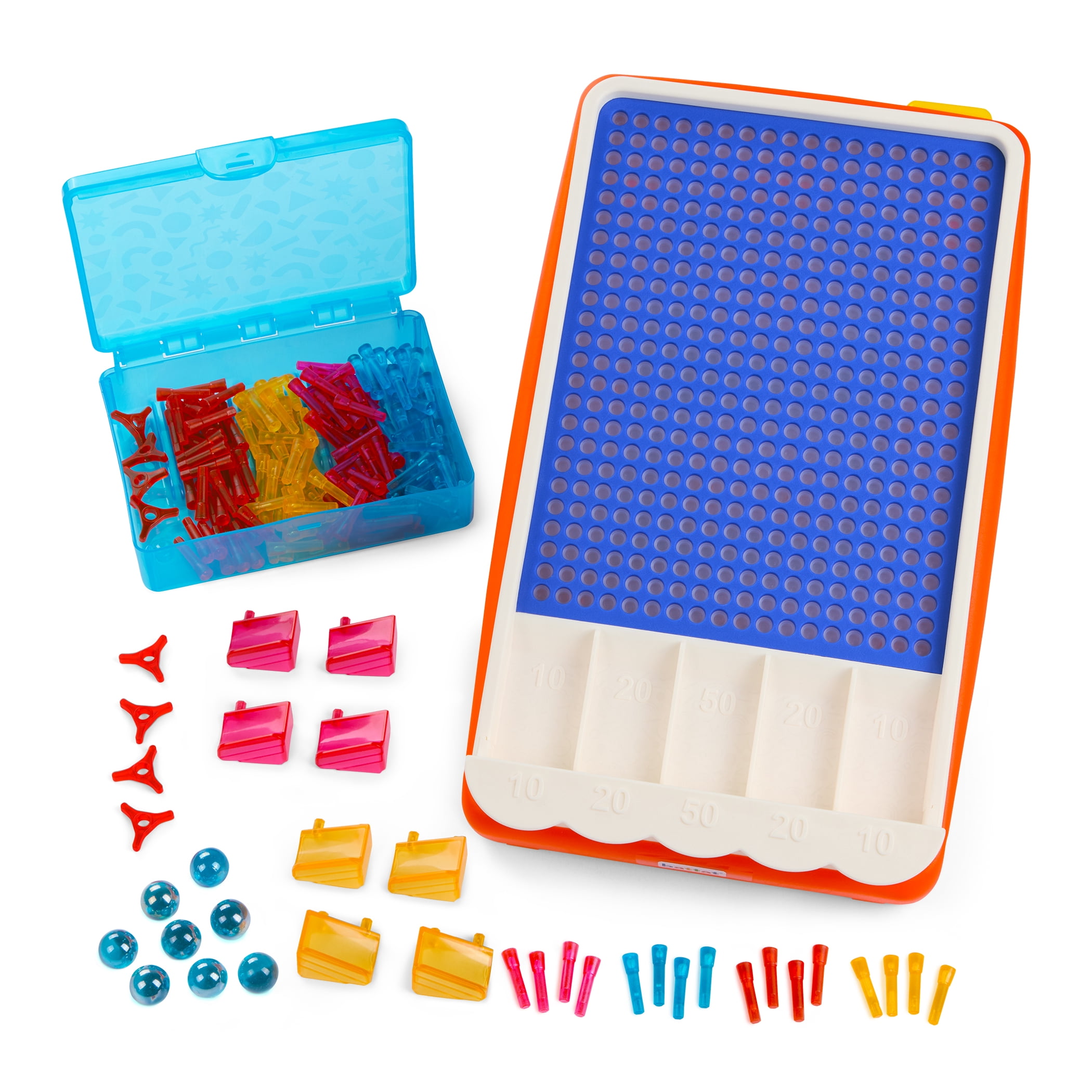 Battat Glow n’ Go Marble Drop Light up Pegboard & Marble Run 200 Pieces Set for Kids 4 Years +