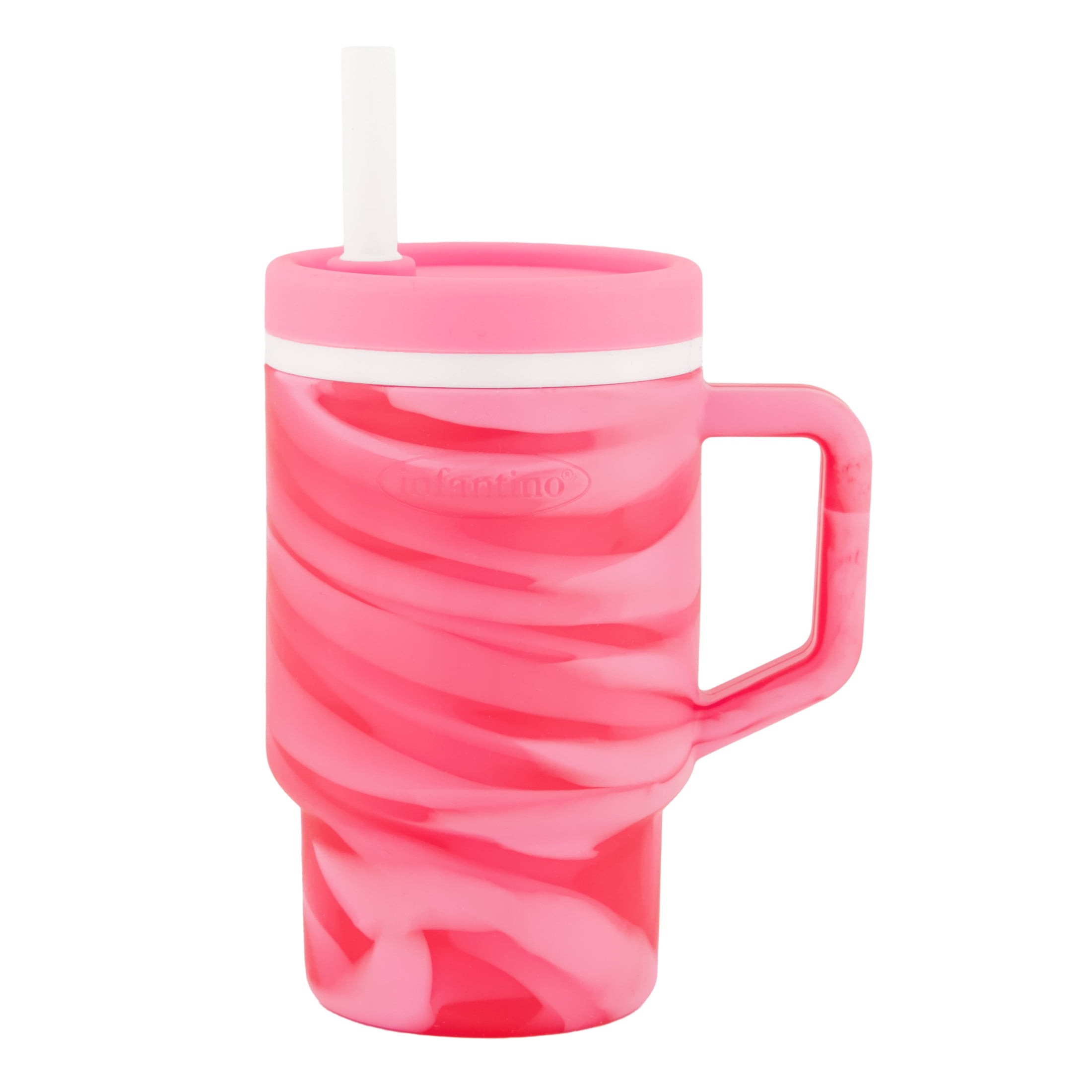 Infantino My 1st Tumbler - 9oz Training Cup with Toddler-Friendly Straw and Handle, Strawberry Swirl
