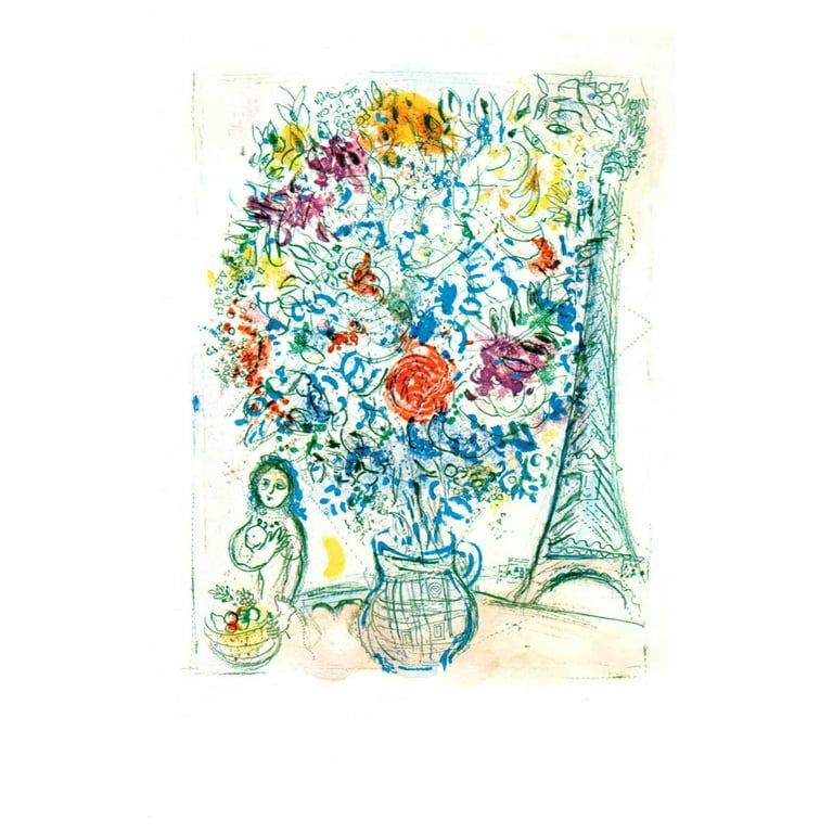Marc Chagall、Bouquet With Eiffel Tower Marc Chagall, Bouquet à la Tour Eiffel (Bouquet with Eiffel