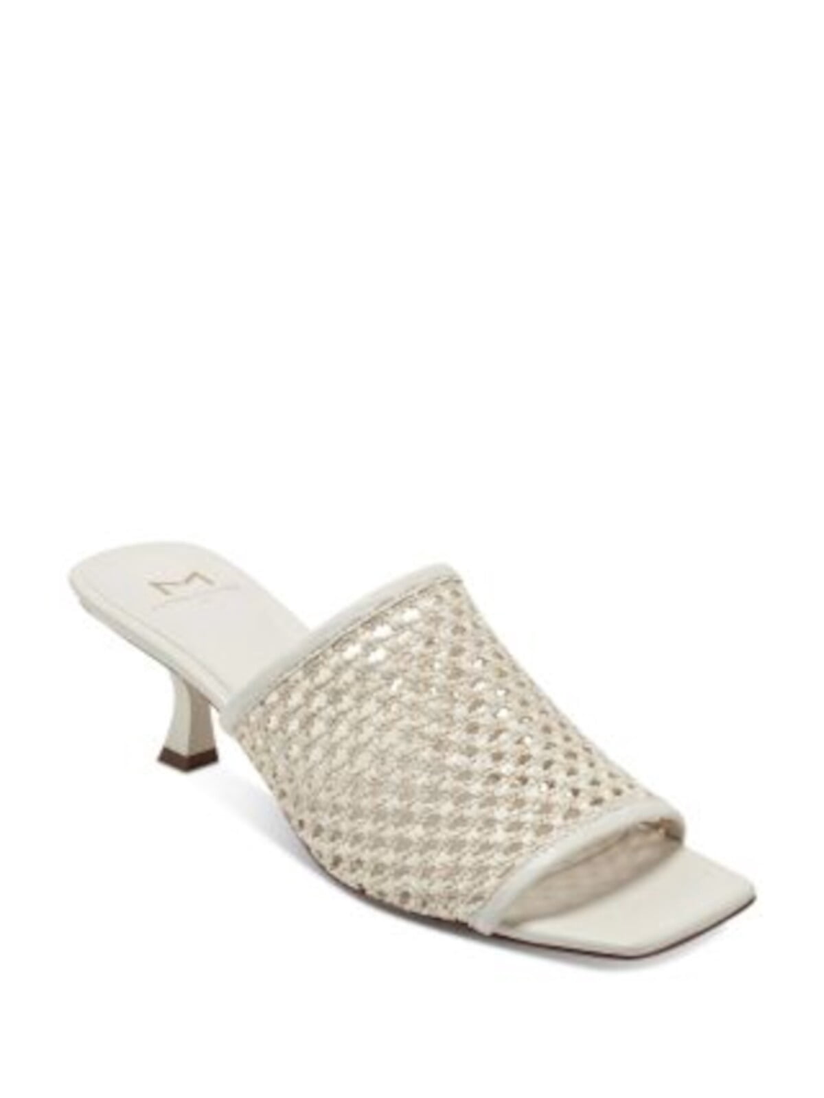 MARC FISHER LTD Womens Beige Padded Woven Eyelet Juliette Square 