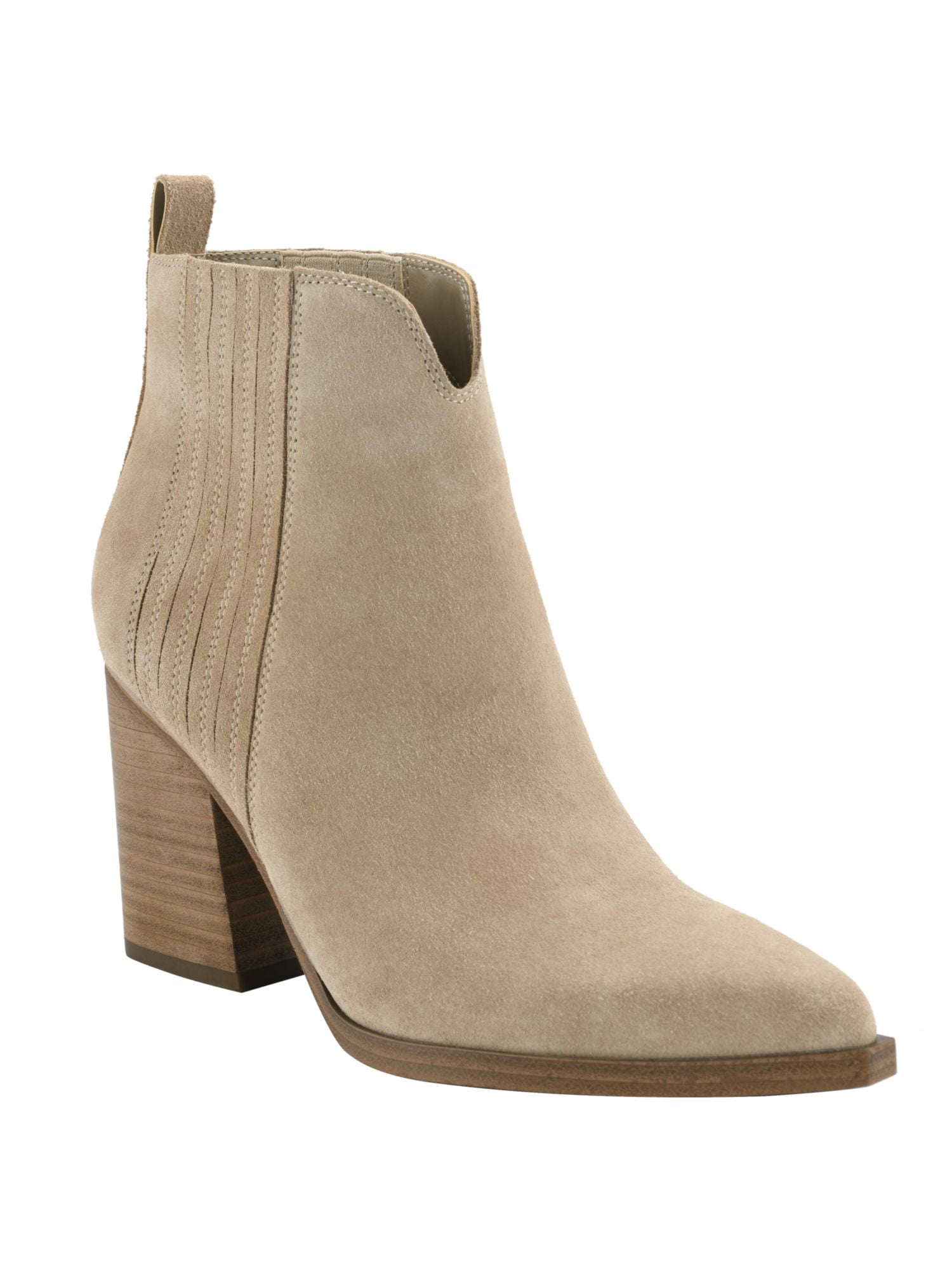 Marc Fisher Maree Womens Suede Stretch Ankle Boots Beige US 10