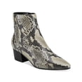 thumbnail image 1 of MARC FISHER Womens Beige Snake Print Cushioned Comfort Tammea Pointed Toe Block Heel Zip-Up Leather Booties 6.5 M, 1 of 4