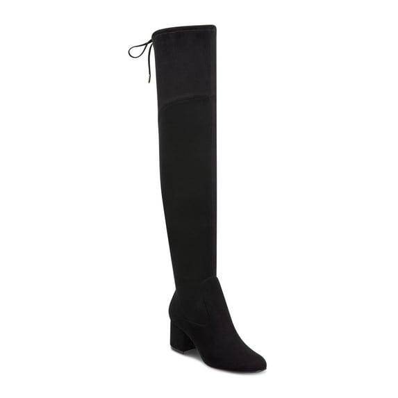 MARC FISHER Womens Black 21 Shaft Zipper Accent Pretta Round Toe Block Heel Lace-Up Heeled Boots 5 M