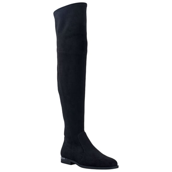 MARC FISHER Womens Black Comfort Stretch Renn Round Toe Block Heel Zip-Up Heeled Boots 5 M
