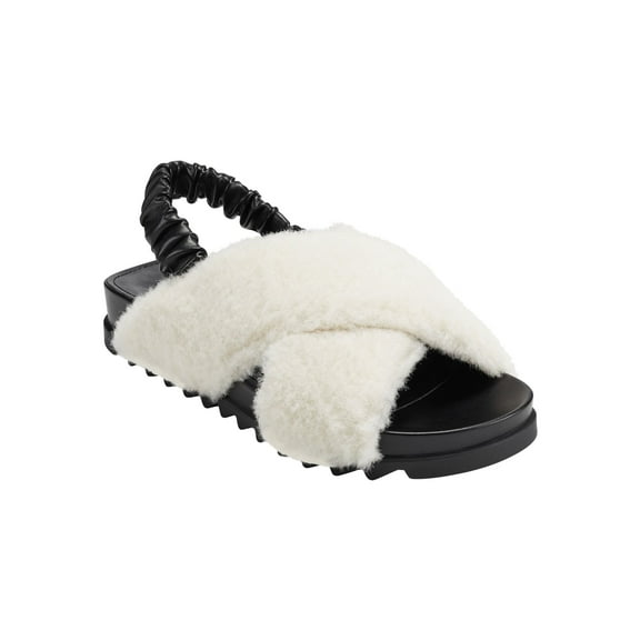 MARC FISHER Womens Ivory Elastic Back Strap Jivin Round Toe Sandals Shoes 8.5 M