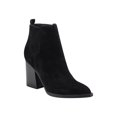thumbnail image 1 of MARC FISHER Womens Black Goring Padded Matter Pointed Toe Block Heel Zip-Up Leather Booties 6.5 M, 1 of 4