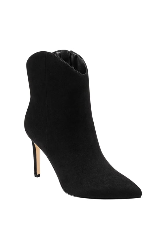 Womens Black Padded Revati Pointy Toe Stiletto Zip-Up Booties 8 M