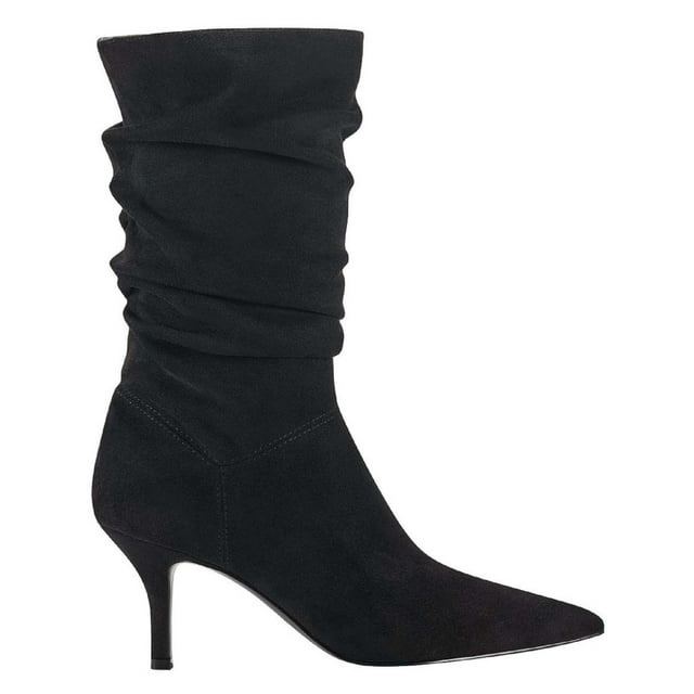 ALFANI Womens Ivory Ruched Padded Lissa Pointed Toe Stiletto Zip-Up Dress Slouch Boot M