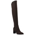 thumbnail image 1 of MARC FISHER Womens Brown Goring Padded Luley Pointed Toe Block Heel Zip-Up Dress Boots 6 M, 1 of 3