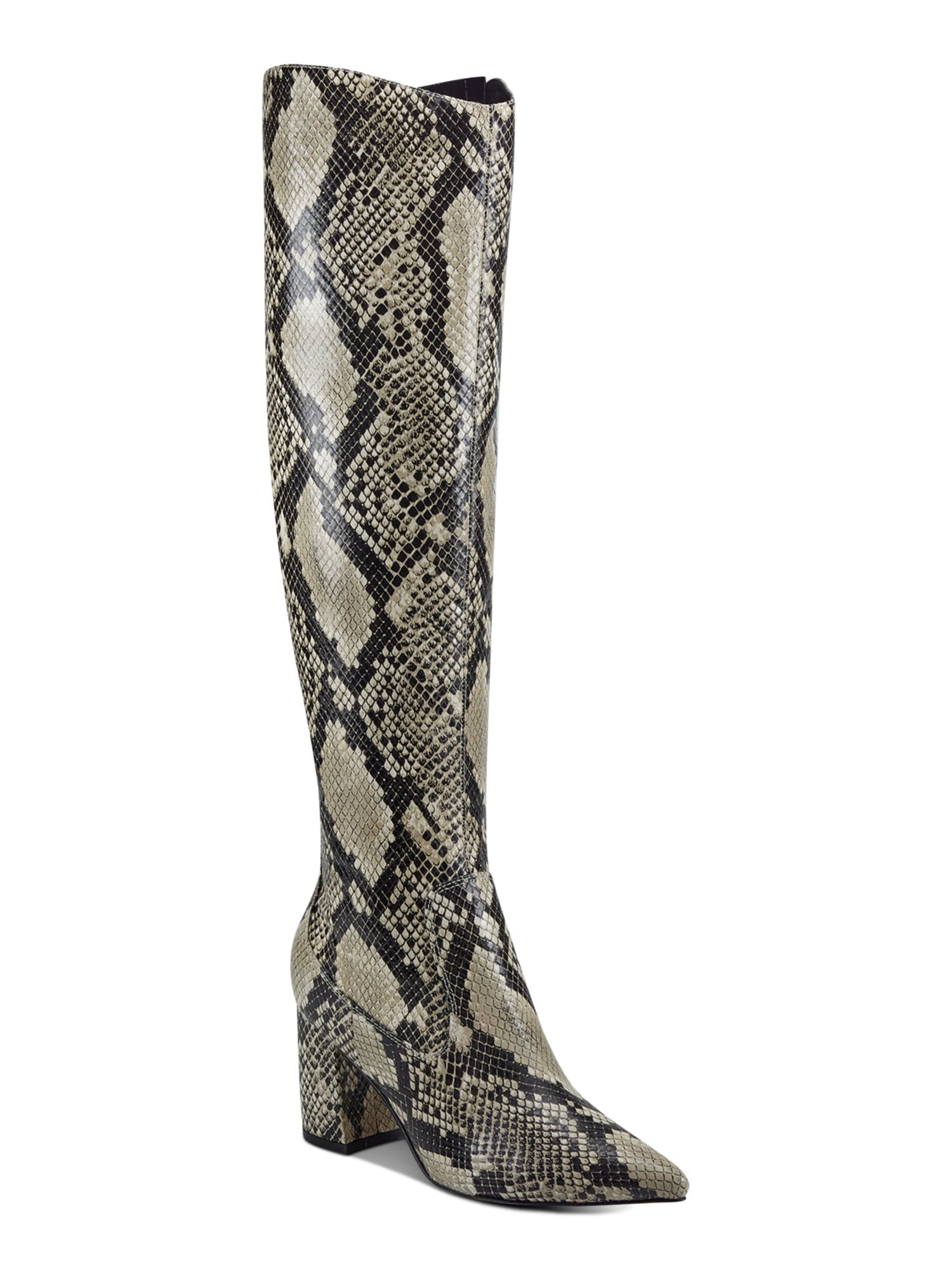 MARC FISHER Womens Black Comfort Vedant Square Toe Sculpted Heel Zip-Up Heeled Boots M main image 1