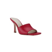 MARC FISHER Womens Red Cushioned Danria Square Toe Stiletto Slip On Dress Heeled Sandal 6 M