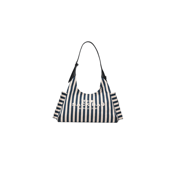 MARC JACOBS UNISEX Stripe Canvas Belted Sack Bag "Blue Sea Multicolor" 2S6HSH025H02 455 2S6HSH025H02 455 from Stadium Goods