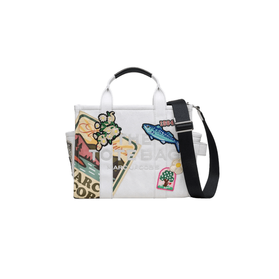 MARC JACOBS UNISEX The Medium Tote Camp Patchwork Denim Tote Bag "Light Wash" 2P6HTT008H02 474 2P6HTT008H02 474 from Stadium Goods