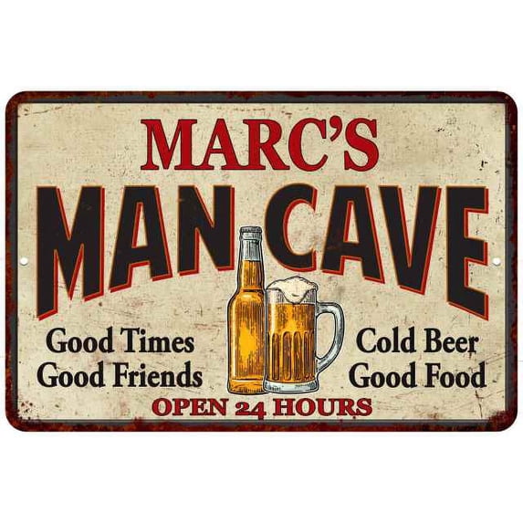 MARC'S Man Cave Gift Metal Sign Wall Decor Gift 12x18 112180011204