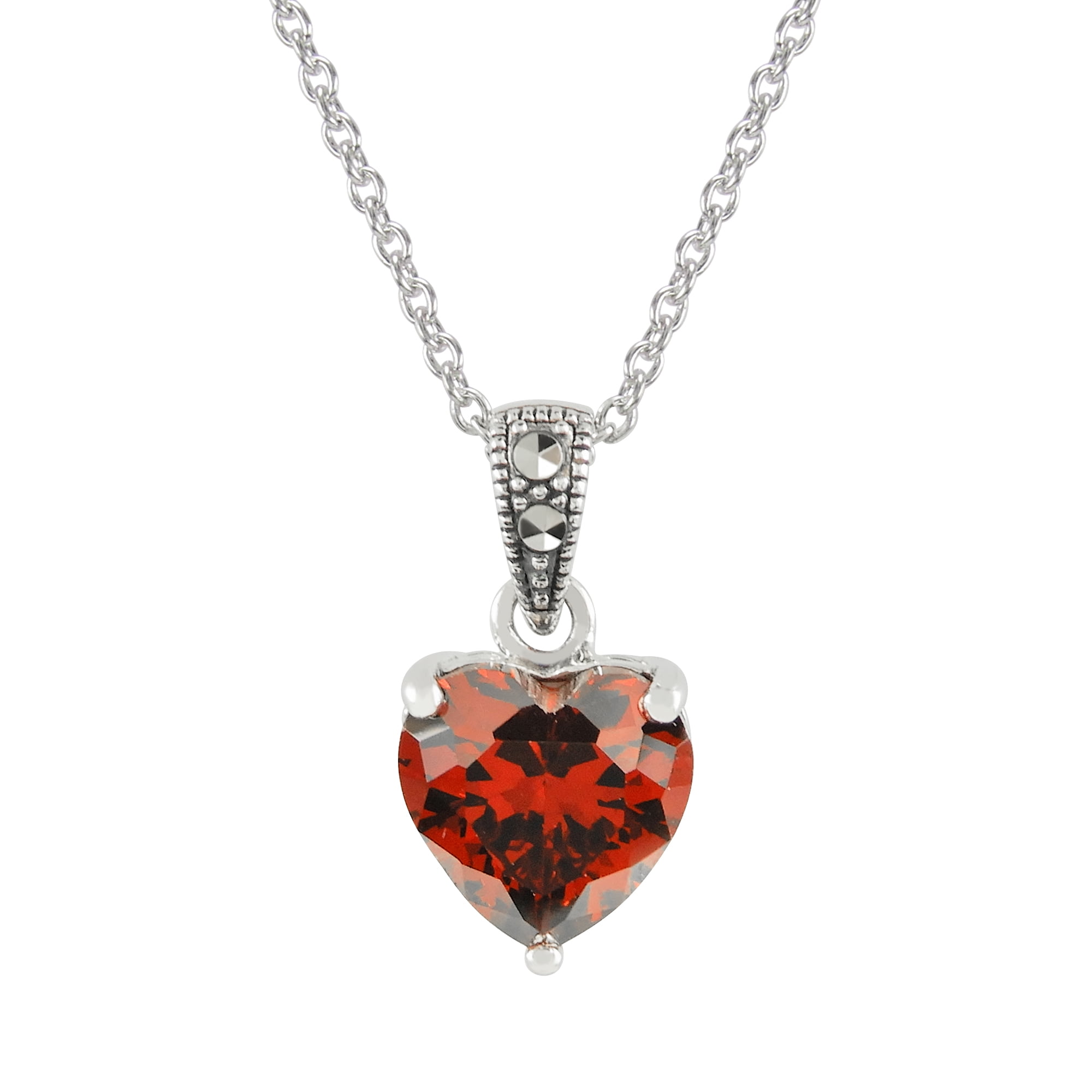 MARC Sterling Silver ct Garnet Cubic Zirconia Marcasite