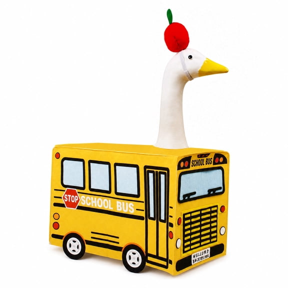 MARCHROSE Back to School Goose School Bus Mascot Costume Plush Yellow Bus Outfit