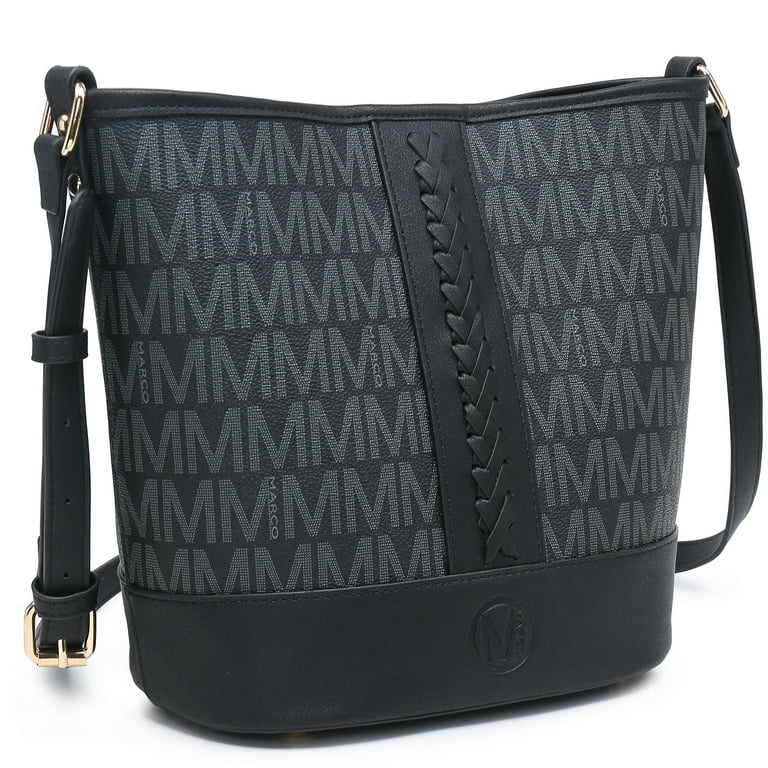 MARCO M KELLY Bucket Bags for Women Vegan Leather Hobo Crossbody Purse  Designer Signature Tote Shoulder Bags