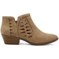 thumbnail image 1 of MARCO REPUBLIC Oslo Women's Ankle Boots Almond Toe Chunky Block Stacked Low Heels Booties for Women, Camel, Sizes 5-11, 1 of 7