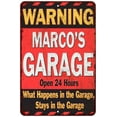 thumbnail image 1 of MARCO'S Garage Warning Man Cave Wall Décor 8x8 x 12 Matte Finish Metal 108120030366, 1 of 1