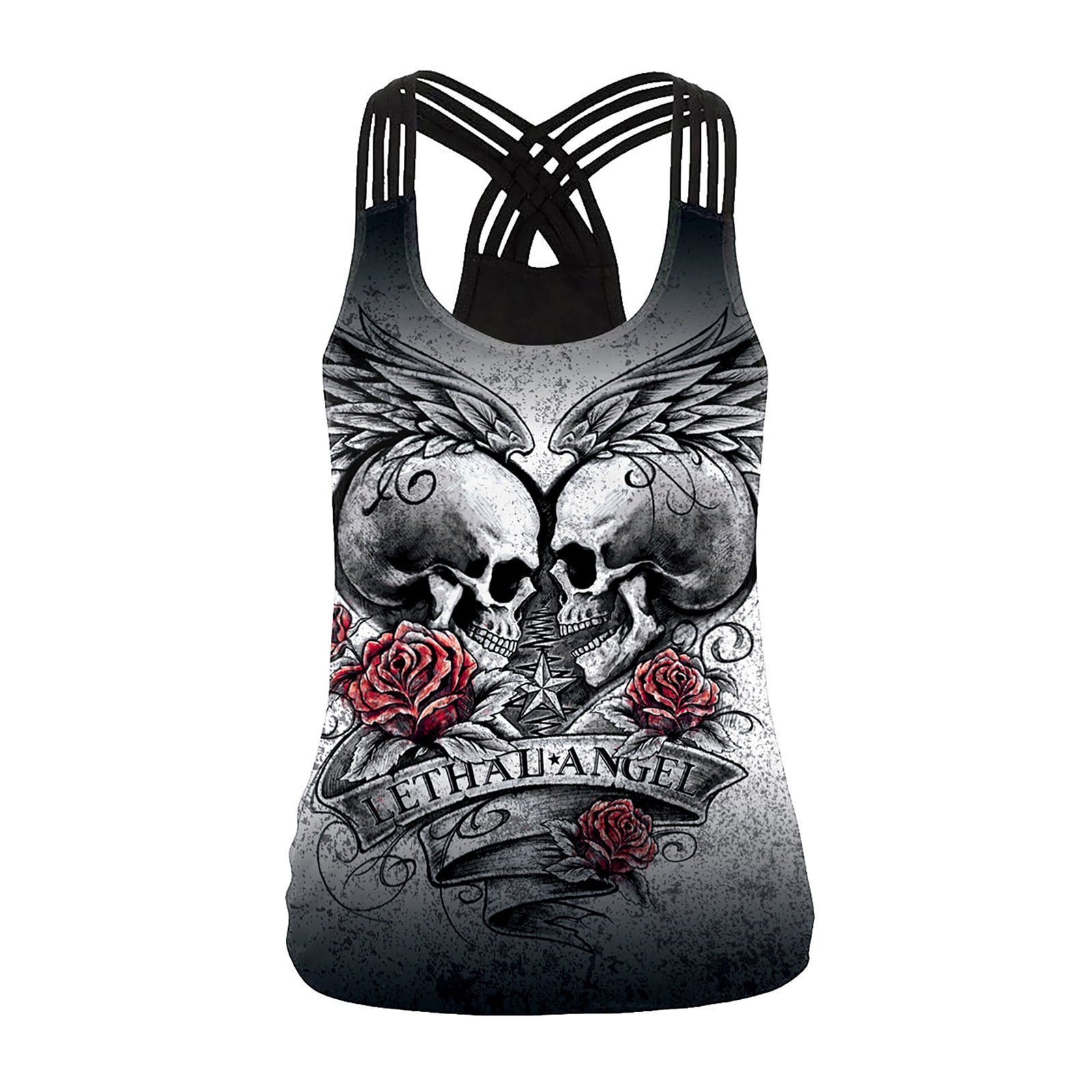 MARCUVMK Ladies Hole Head Print Girl Top Vest Girl Halloween Costumes