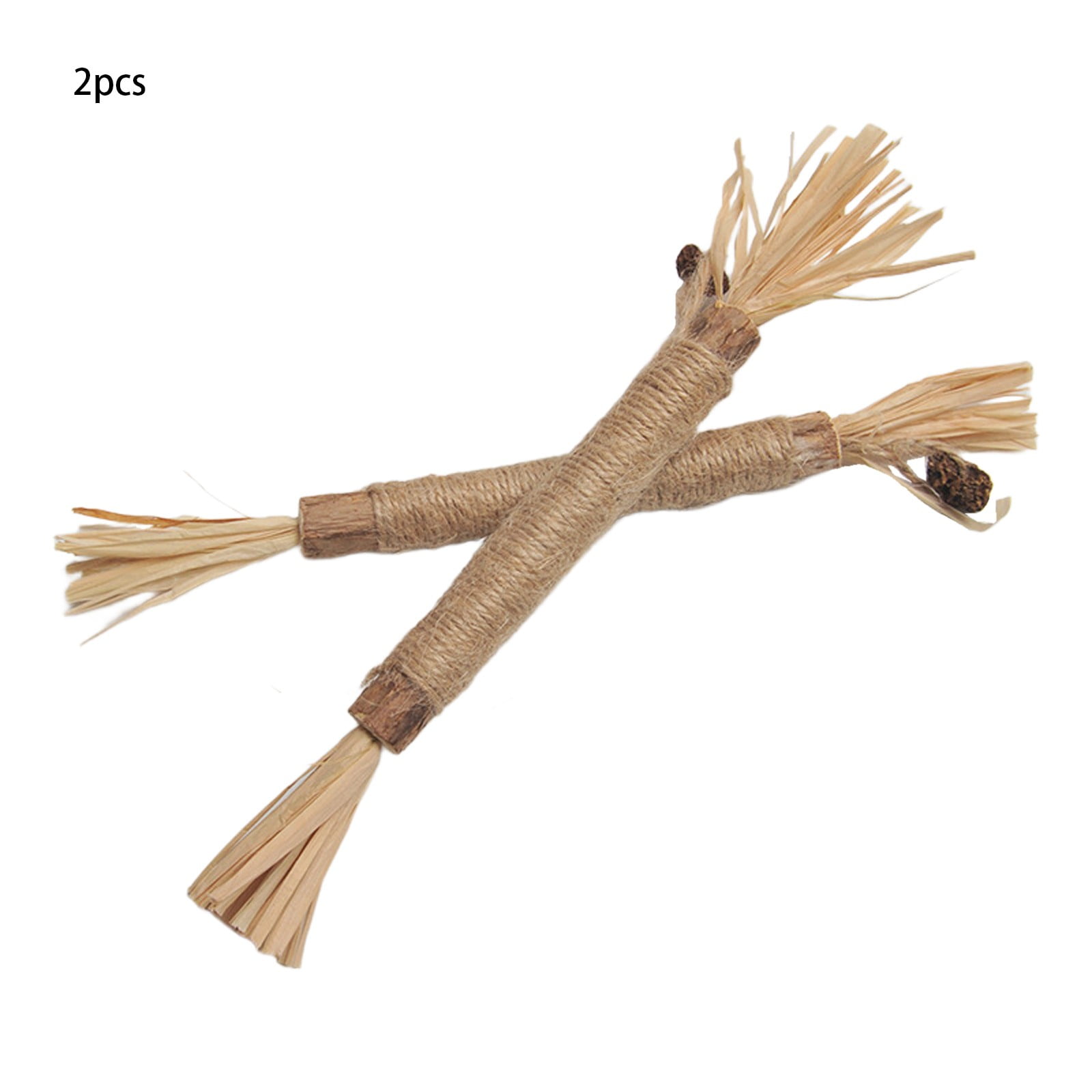 MARCUVMK Your Feline Friend With 2PC Natural Wood Toy and Teeth