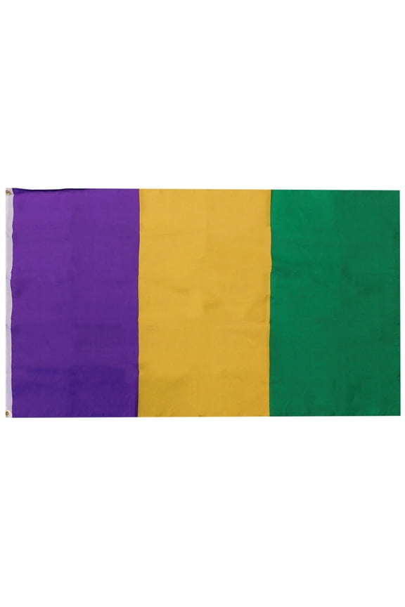 "MARDI GRAS PLAIN" 3x5 ft flag polyester premium waterproof 100D FABRIC