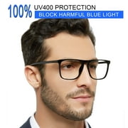 MARE AZZURO Blue Light Blocking Reading Glasses Men Large Computer Readers 0 1.0 1.25 to 6.0 (4 Colors Available) with Composite Lens