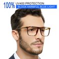 thumbnail image 1 of MARE AZZURO Blue Light Blocking Reading Glasses Men Large Computer Readers Brown, 1 of 7