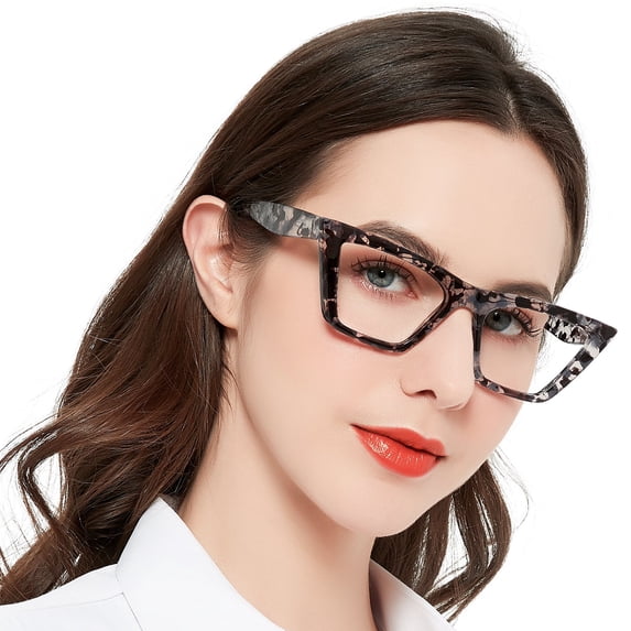 MARE AZZURO Cat Eye Reading Glasses Women Oversized Readers 1.0 1.25 1.5 1.75 2.0 2.25 2.5 2.75 3.0 3.5 4.0 5.0 6.0 (Leopard/Grey, 1.25)with Flexible Spring Hinge, Polycarbonate Lens