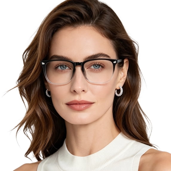 MARE AZZURO Computer Reading Glasses Women UV400 Blue Light Blocking Readers Anti Eye Strain Glare, Black/Clear 1.0