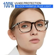 MARE AZZURO Computer Reading Glasses Women Blue Light Blocking Readers 0 1.0 1.25 1.5 1.75 2.0 2.25 2.5 2.75 3.0 3.5 4.0 5.0 6.0 (Leopard, 1.50) Composite Lens Anti Eye Strain, Glare, UV400