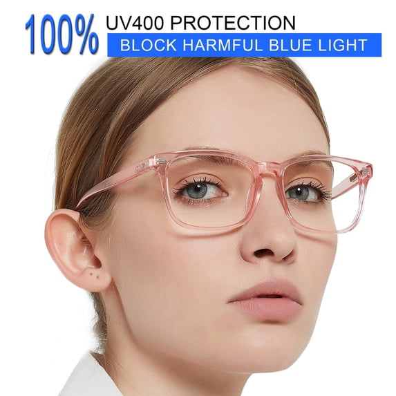MARE AZZURO Computer Reading Glasses Women Blue Light Blocking Readers 0 1.0 1.25 1.5 1.75 2.0 2.25 2.5 2.75 3.0 3.5 4.0 5.0 6.0 (Pink, 6.00) Composite Lens Anti Eye Strain, Glare, UV400