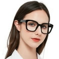 thumbnail image 1 of MARE AZZURO Large Square Reading Glasses +5.0 Women Oversized Readers 1.00 1.25 1.50 1.75 2.00 2.25 2.50 2.75 3.00 3.50 4.00 5.00 6.00 (Black, 5.0), 1 of 8