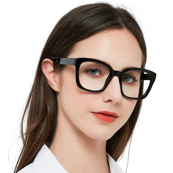 MARE AZZURO Large Square Reading Glasses +5.0 Women Oversized Readers 1.00 1.25 1.50 1.75 2.00 2.25 2.50 2.75 3.00 3.50 4.00 5.00 6.00 (Black, 5.0)