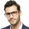 thumbnail image 1 of MARE AZZURO Lightweight Reading Glasses Men Designer Readers 1.00 1.25 1.50 1.75 2.00 2.25 2.50 2.75 3.00 3.50 4.00 5.00 6.00 (Black, 3.5), Polycarbonate Lens, 1 of 7