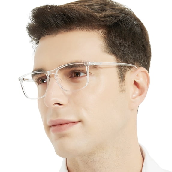MARE AZZURO Lightweight Reading Glasses Men Designer Readers (Transparent), Polycarbonate Lens