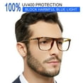 thumbnail image 1 of MARE AZZURO Mens Large Blue Light Blocker Reading Glasses +6.0 Light Computer Readers 0 1.0 1.25 1.5 1.75 2.0 2.25 2.5 2.75 3.0 3.5 4.0 5.0 6.0 (Brown, 6.00) Composite Lens, 1 of 7