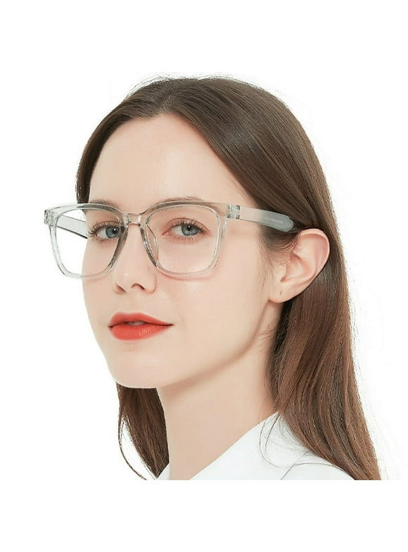 MARE AZZURO Oversize Square Reading Glasses for Women Oversized Trendy Large Readers 1.00 1.50 2.00 2.50 3.00 3.50 (Light Grey,1.0)