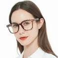 thumbnail image 1 of MARE AZZURO Oversize Square Reading Glasses for Women Oversized Trendy Large Readers 100 150 200 250 300 350 (Demi,3.0), 1 of 6