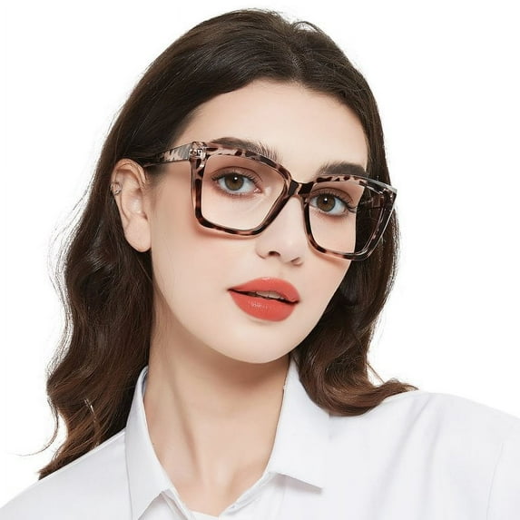 MARE AZZURO Oversized Reading Glasses 1.0+ Women Fashion Large Readers 1.00 1.25 1.50 1.75 2.00 2.25 2.50 2.75 3.00 3.50 4.00 5.00 6.00 (Leopard, 100)