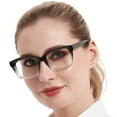thumbnail image 1 of MARE AZZURO Oversized Reading Glasses 1.25 Women Retro Square Readers 1.0 1.25 1.5 1.75 2.0 2.25 2.5 2.75 3.0 3.5 4.0 5.0 6.0 (Black/Clear, 1.25) Polycarbonate Lens, 1 of 7